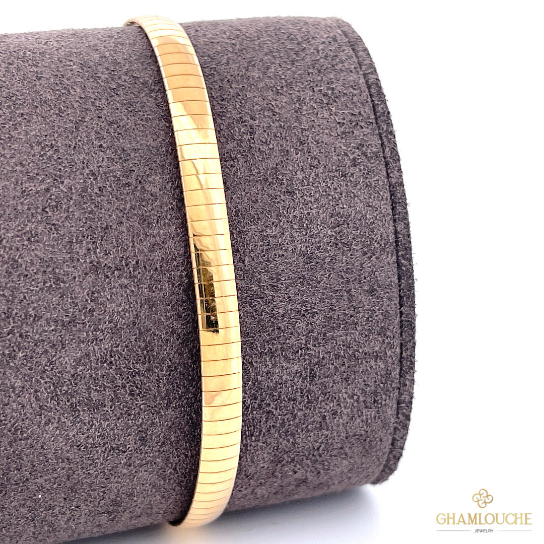 18K Italian Double Sided Yellow,  White and Rose Gold Bracelet