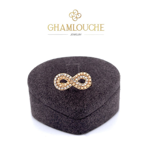 18K Yellow , White and Rose Gold Infinity Ring