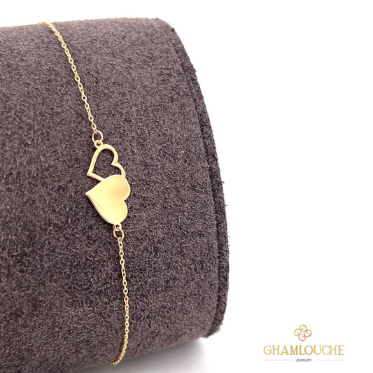18K Gold Hearts Bracelet