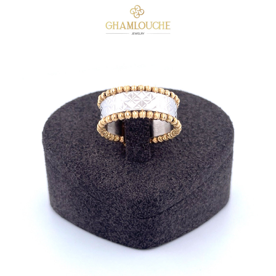 18K Italian Yellow and White Gold Ring