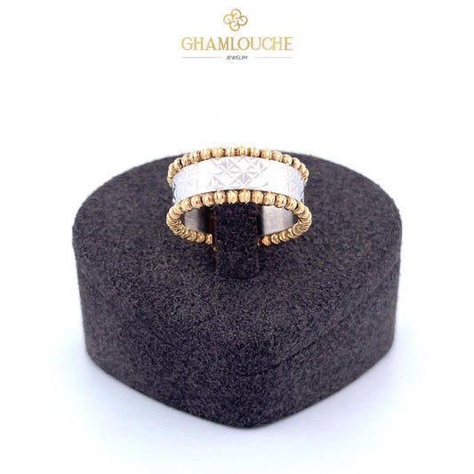 18K Italian Yellow and White Gold Ring