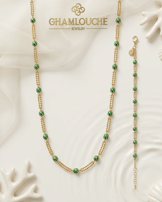 18K Italian Gold Set with Enamel