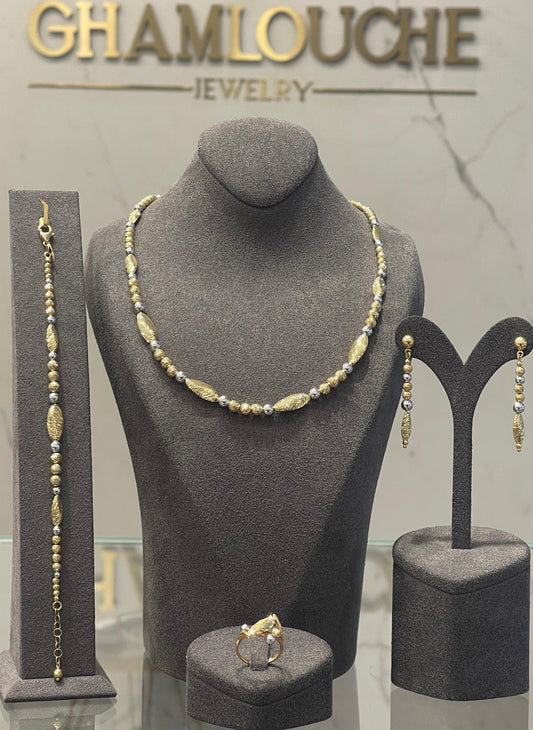 18K Italian Yellow and White Gold Set