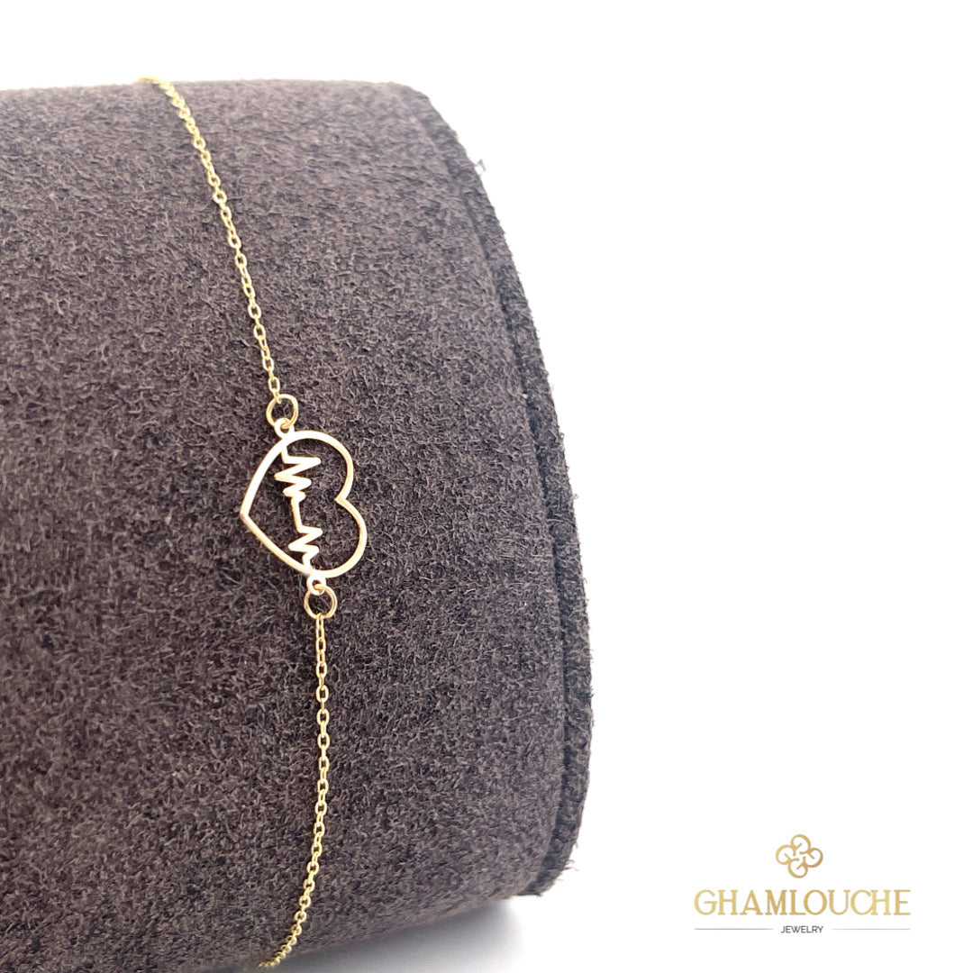 18K Gold Heartbeat Bracelet