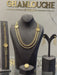 18K Gold Coin Motif Layered Wheat Floral Pattern Set