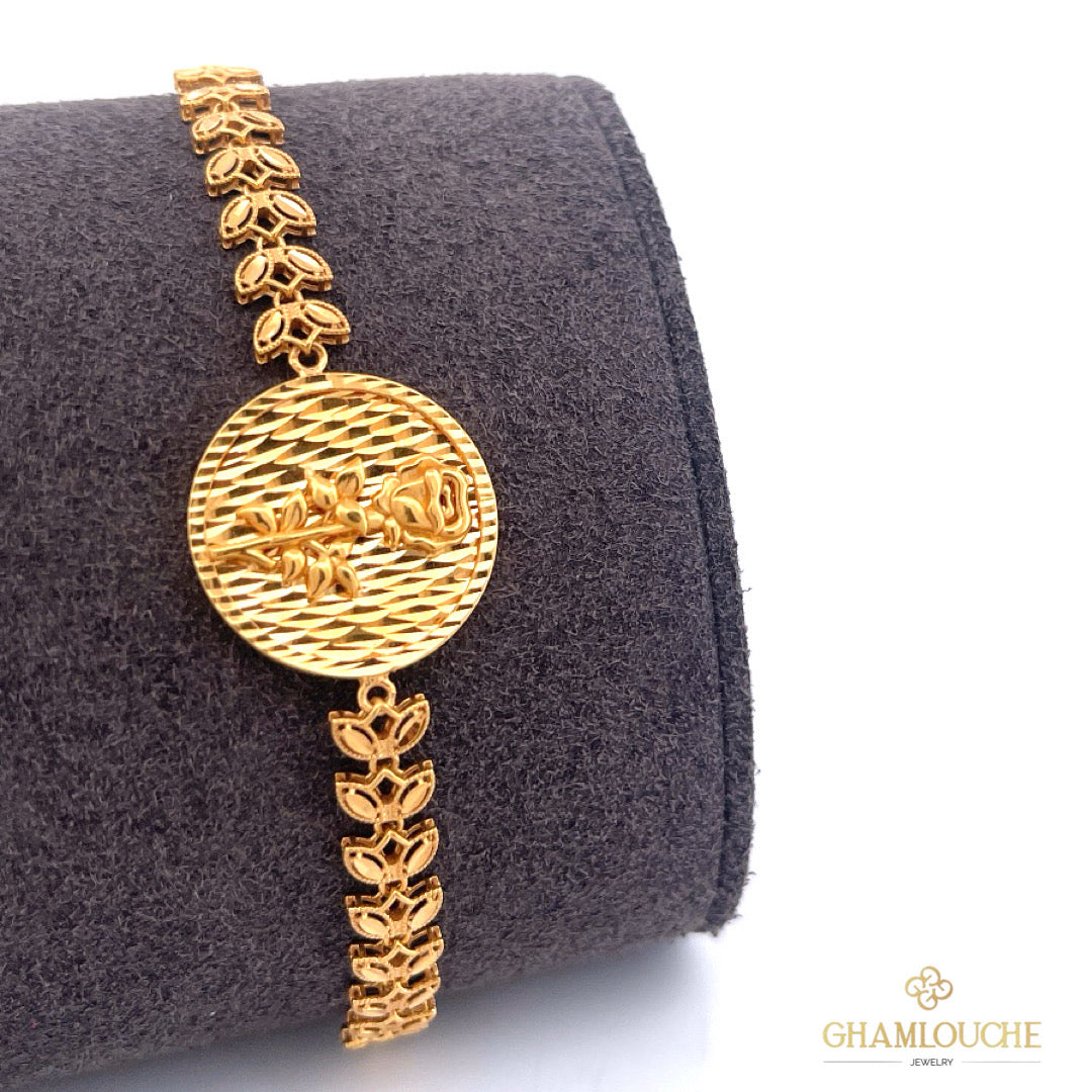21K Gold Flower Modern Bracelet