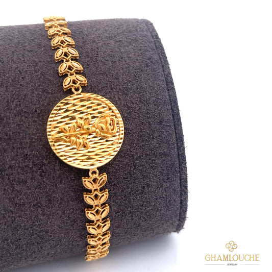 21K Gold Flower Modern Bracelet