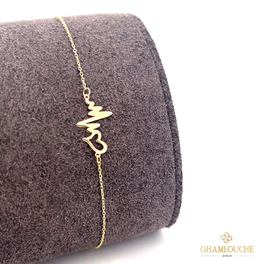 18K Gold Heartbeat Bracelet