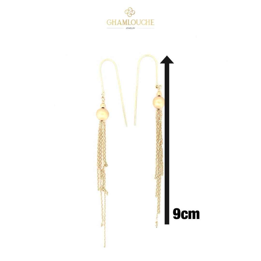 18K Gold Tassel Earrings