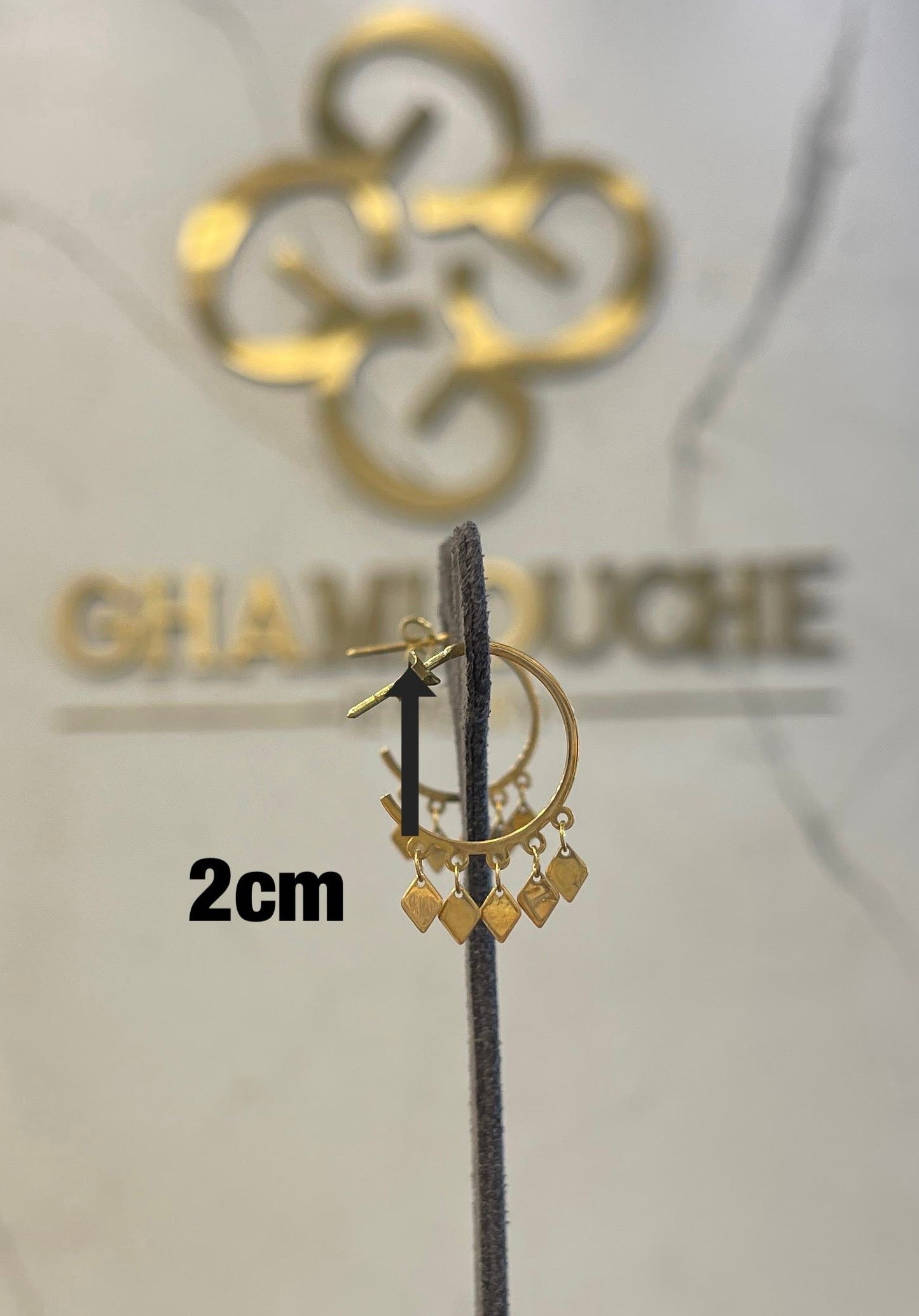 18K Gold C Hoop Earrings