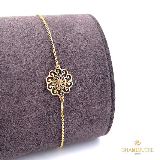 18K Gold Flower Bracelet
