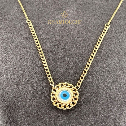 18K Gold Evil Eye Necklace