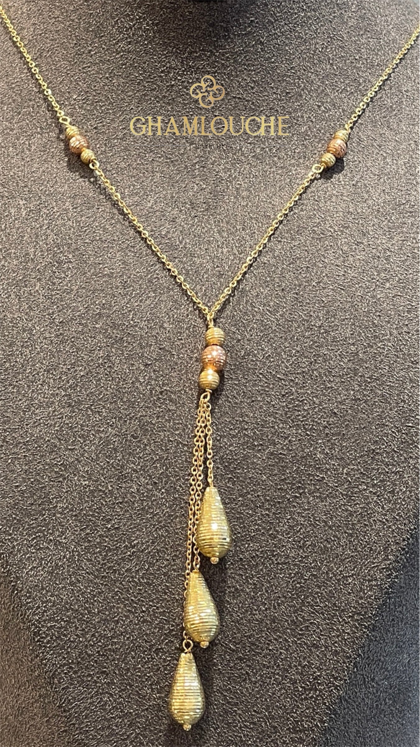 18k Italian Yellow and Rose Gold Necklace