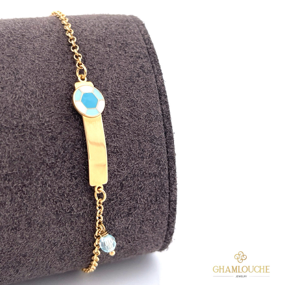 18K Gold Kid’s Ball Bracelet with Enamel