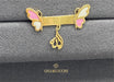 18K Gold Butterfly Kid’s Girl Pin - الله Charm with Enamel
