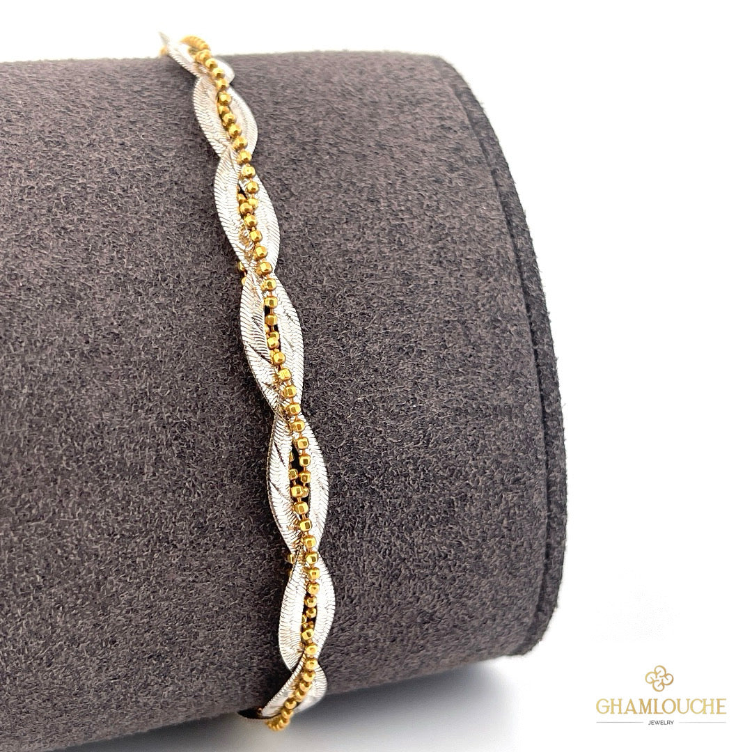 18K Italian Yellow and White Gold bracelet