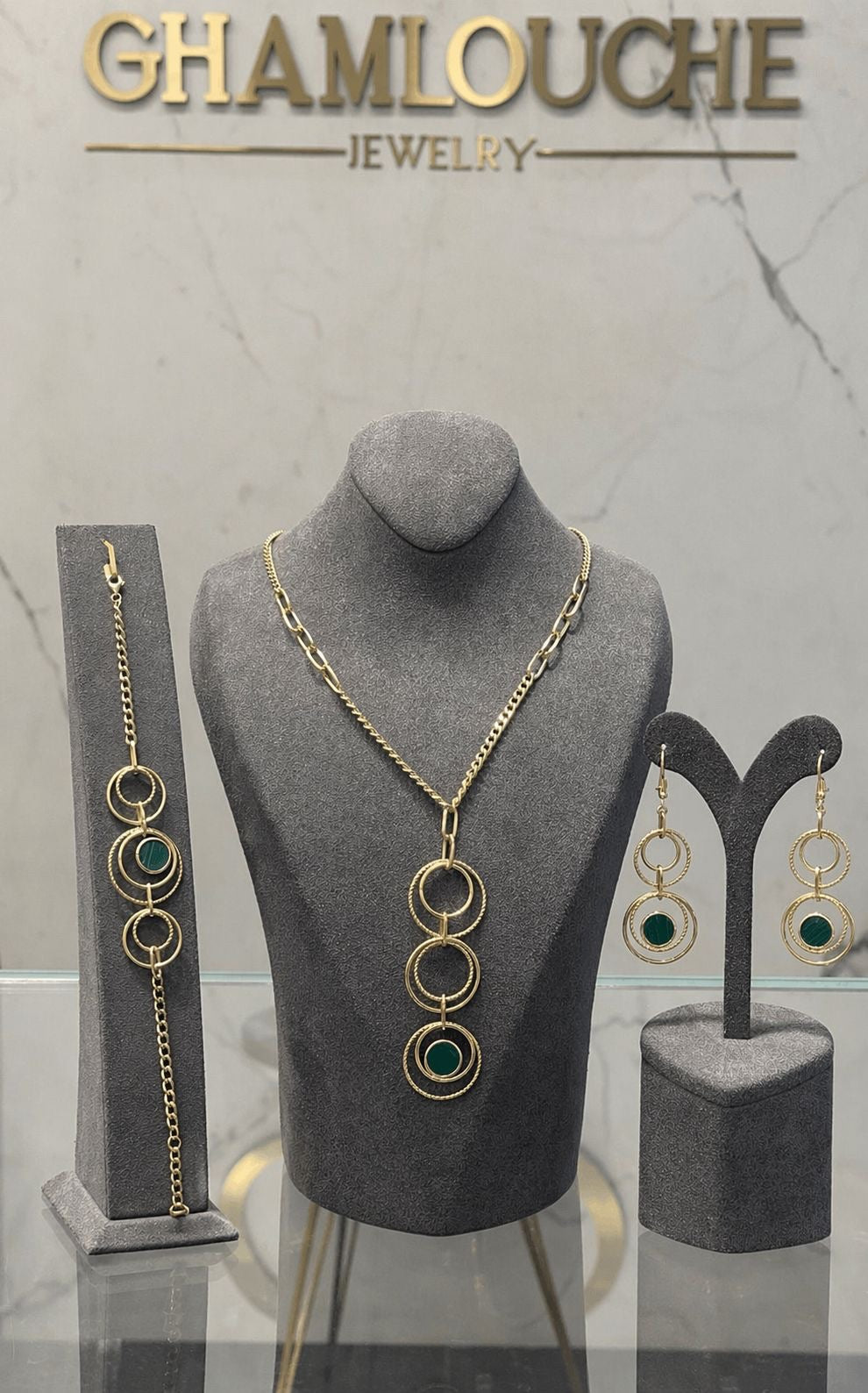 18K Gold Tassel Set with Stones