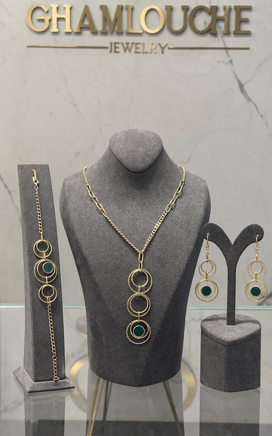 18K Gold Tassel Set with Stones