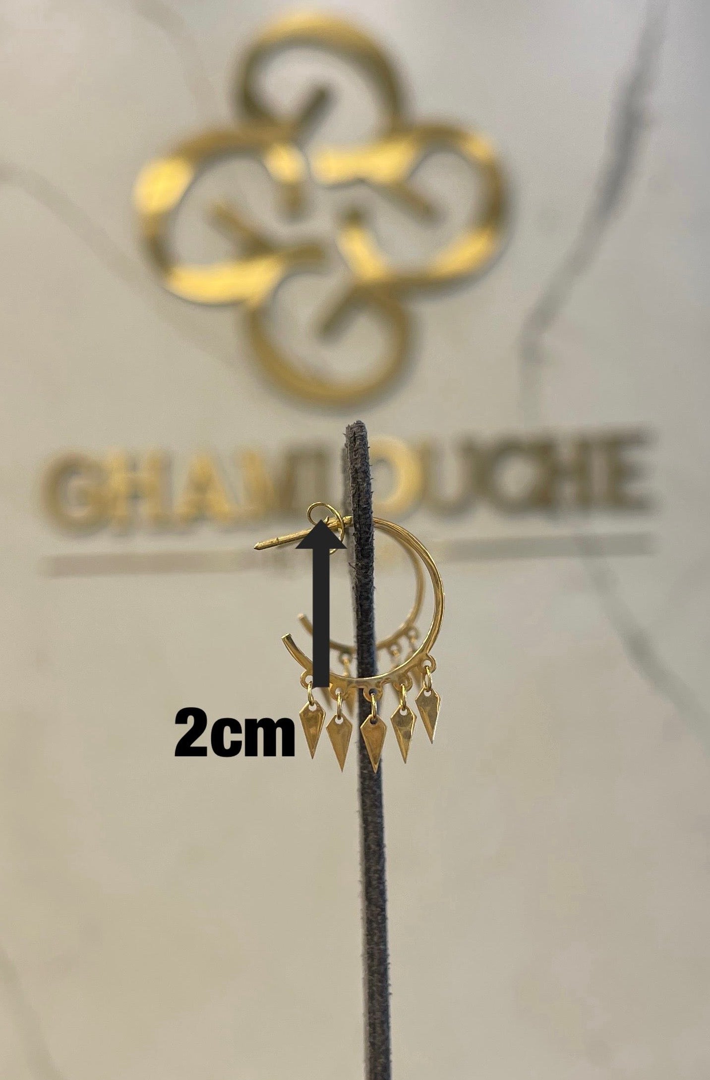 18K Gold C Hoop Earrings