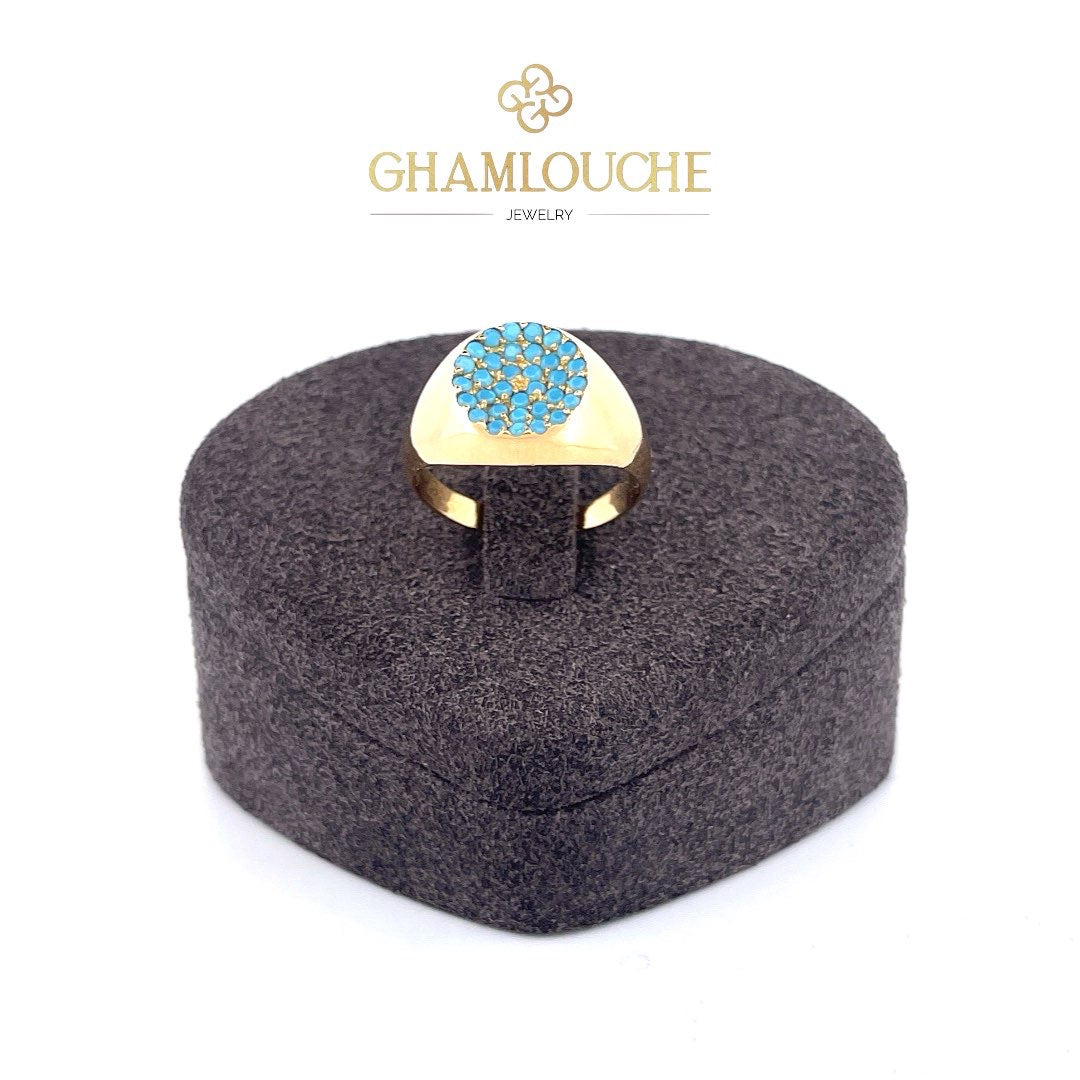 18K Gold Ring with Stones