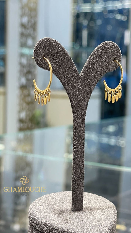 18K Gold C Hoop Earrings