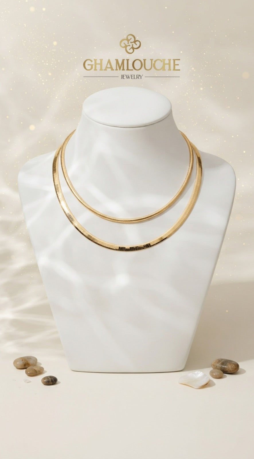 18K Italian Gold Matte Necklace