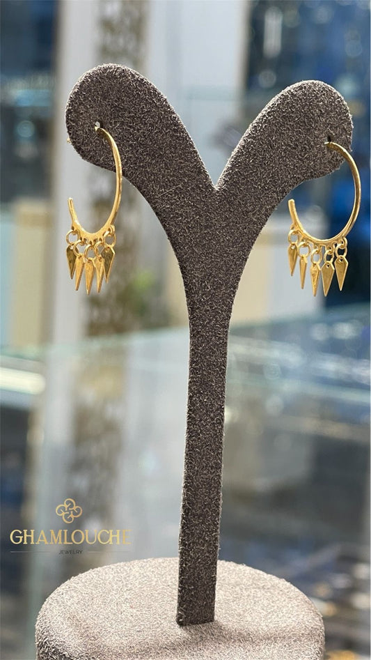 18K Gold C Hoop Earrings