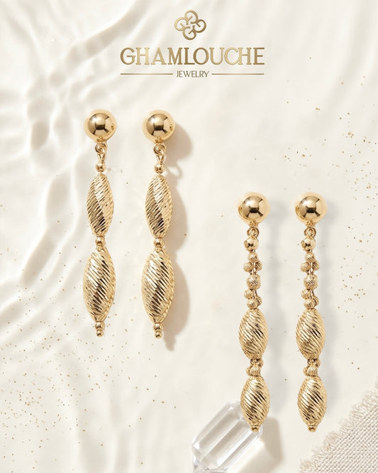 18K Italian Gold Dangle Earrings