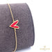 18K Gold Heart Bracelet with Enamel