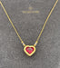 18K Yellow and White Gold Heart Necklace with a Stone