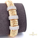 18K Italian Elastic Gold Bracelet with Stones