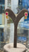 18K Gold C Hoop Earrings with Stones