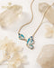 18K Gold Butterfly Necklace with Enamel
