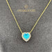 18K Gold Heart Necklace with Stones