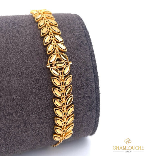 21K Gold Wheat Pattern Bracelet