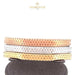 18K Italian Elastic Yellow , White and Rose Gold Bangles