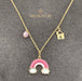 18K Gold Rainbow Kid’s Girl Necklace with Enamel