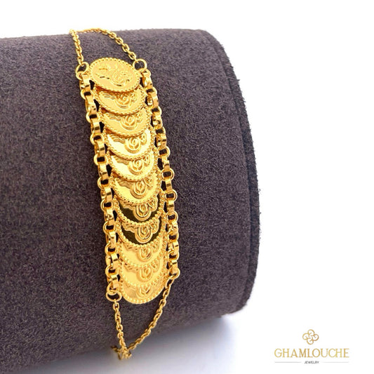 21K Gold Coin Bracelet