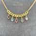 18K Gold Modern Necklace with Stones
