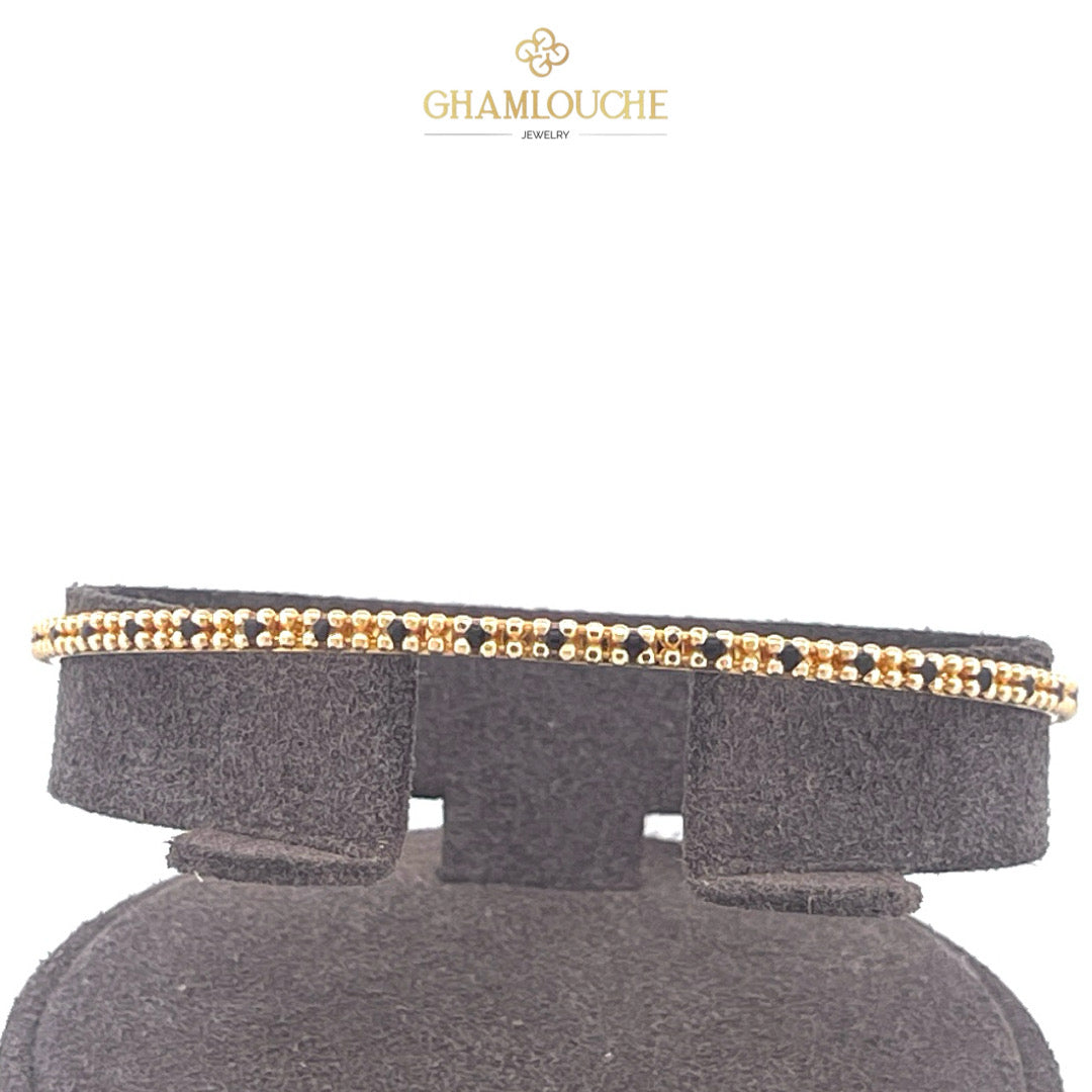 18K Gold Bangle with Stones