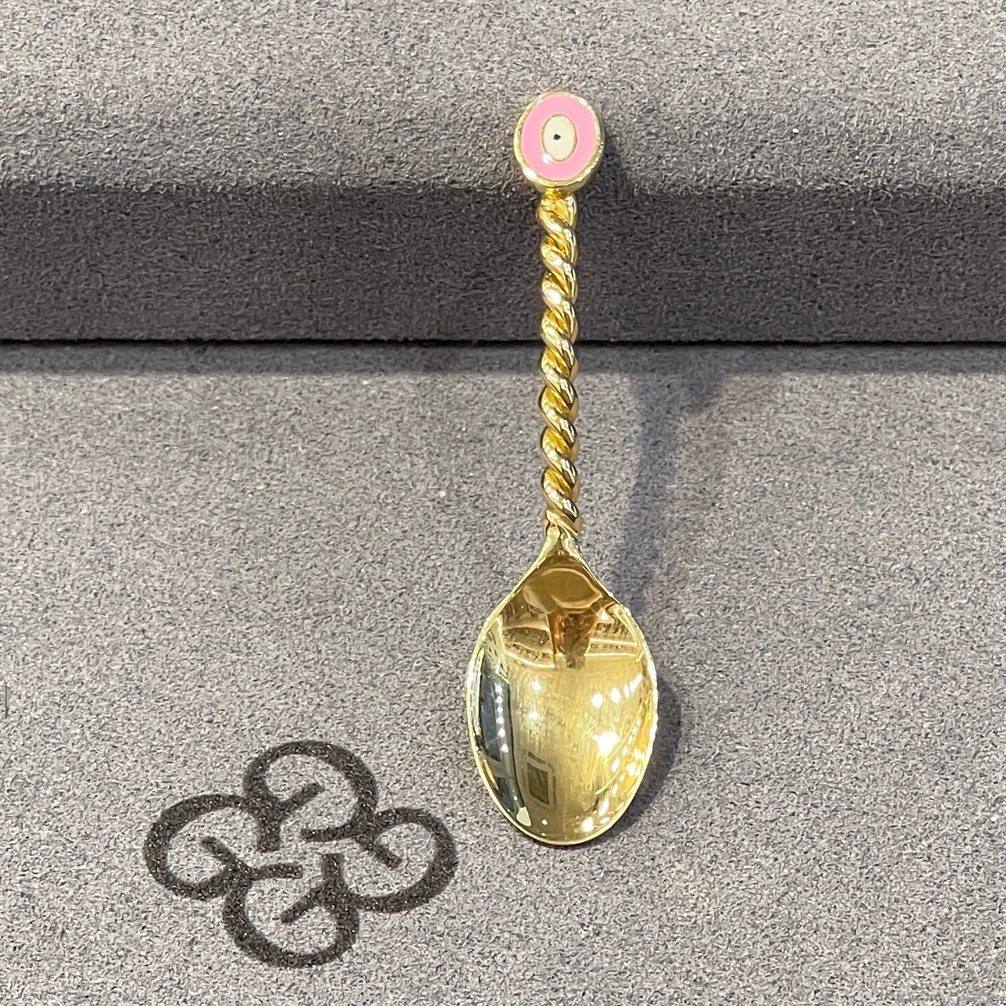 18K Gold Evil Eye Kid’s Spoon with Enamel
