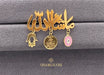 18K Gold ماشاءالله and Multi-Shape Kid’s Girl Pin with Enamel