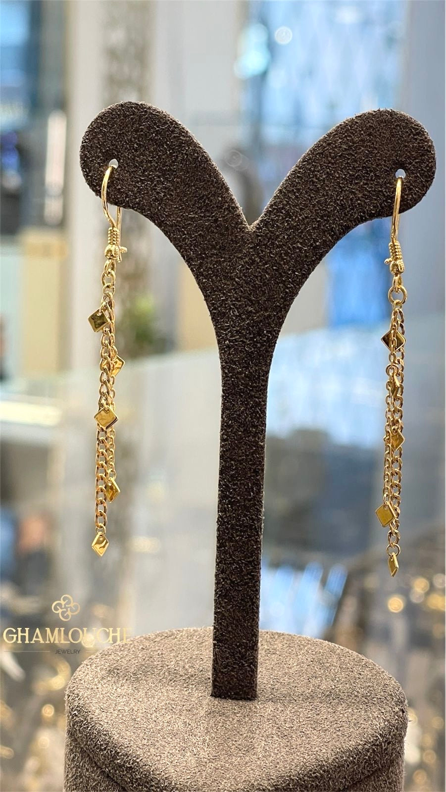 18K Gold Dangle Earrings