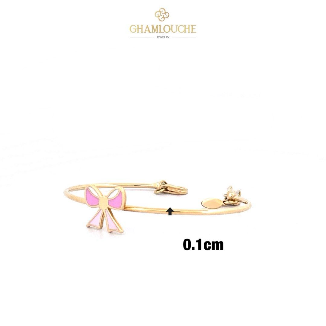 18K Gold Kid’s Girl Bangle with Enamel