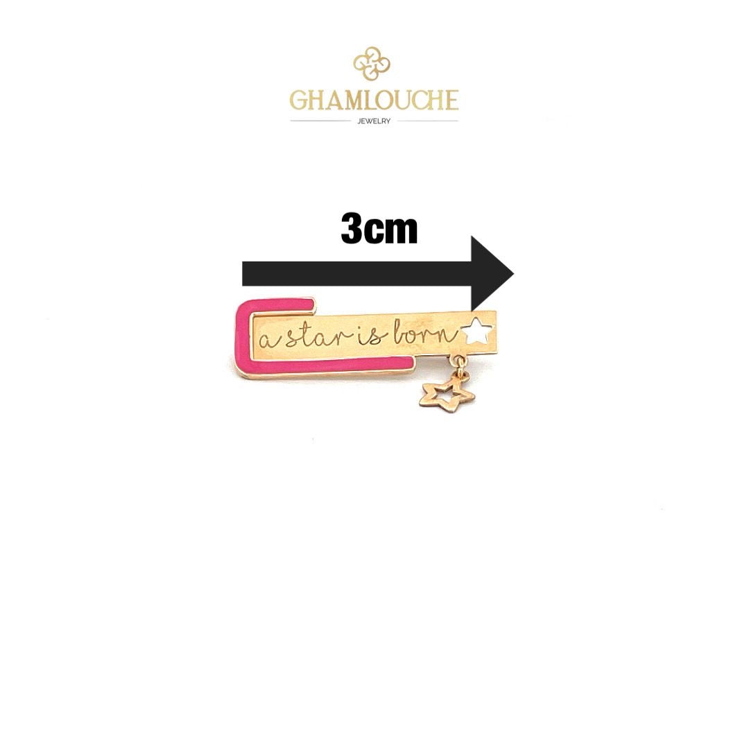 18K Gold Kid’s Girl Pin with Enamel