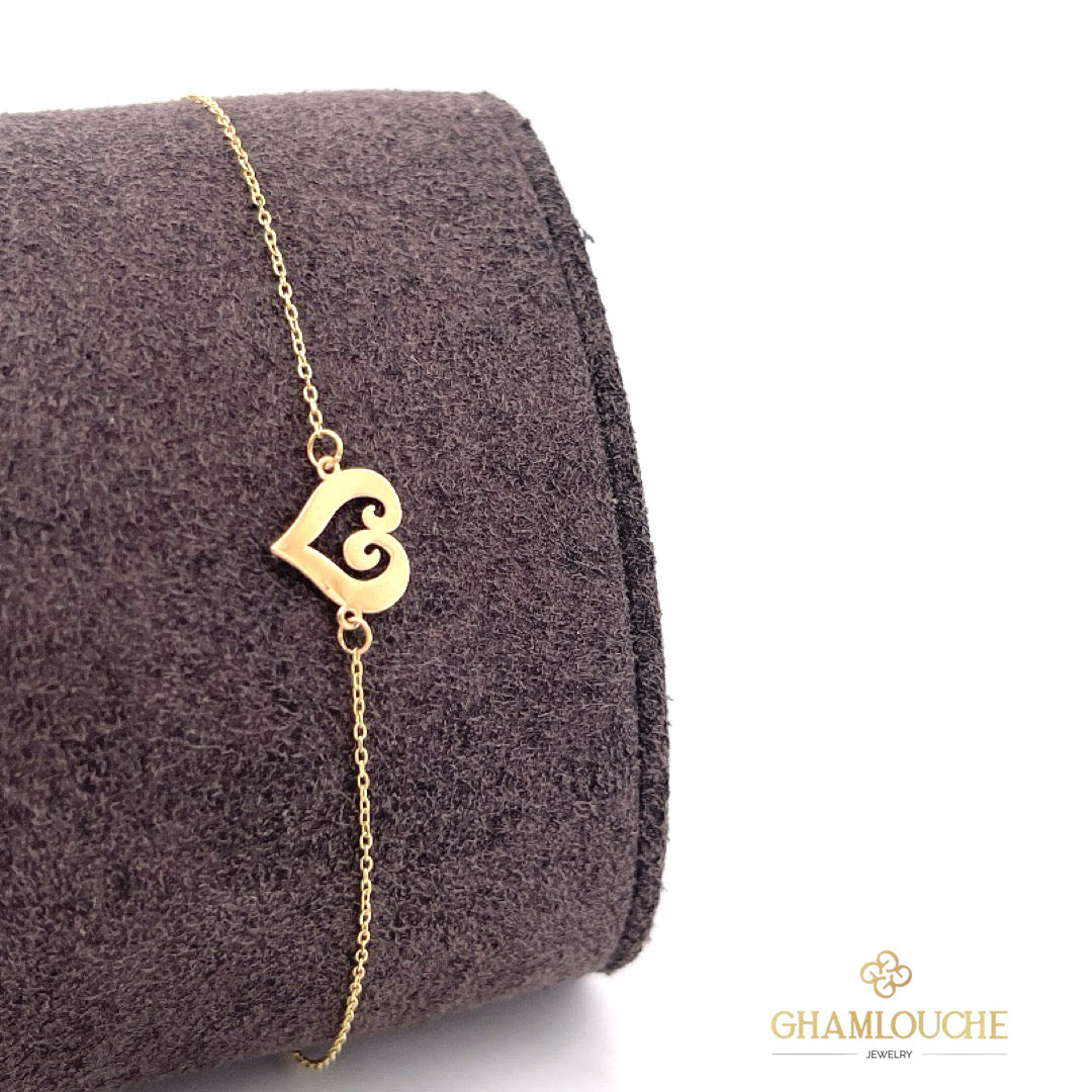 18K Gold Heart Bracelet