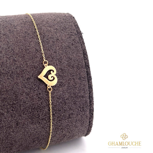 18K Gold Heart Bracelet