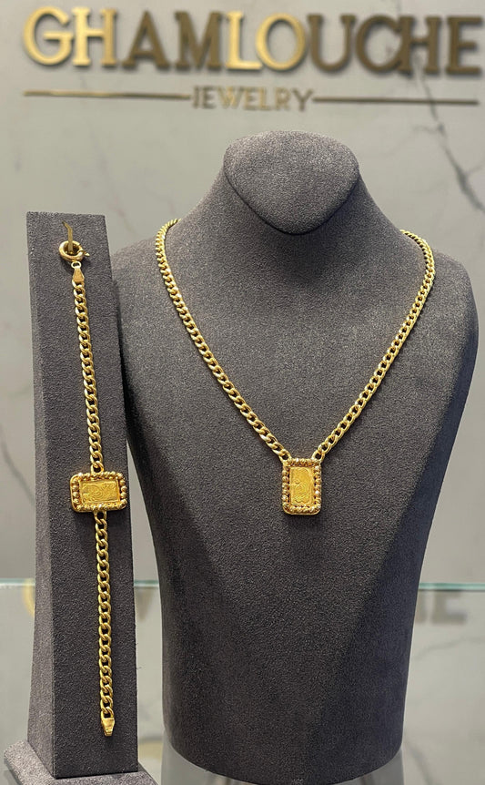 21K Gold Frame For 24k 1g Lady Fortuna Set
