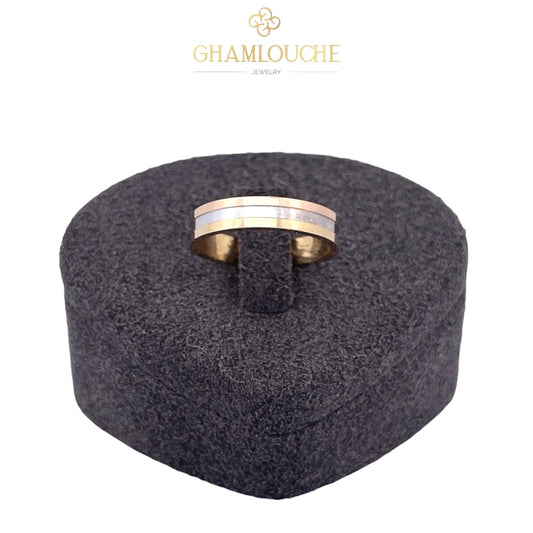18K Yellow, White and Rose Gold Wedding Band