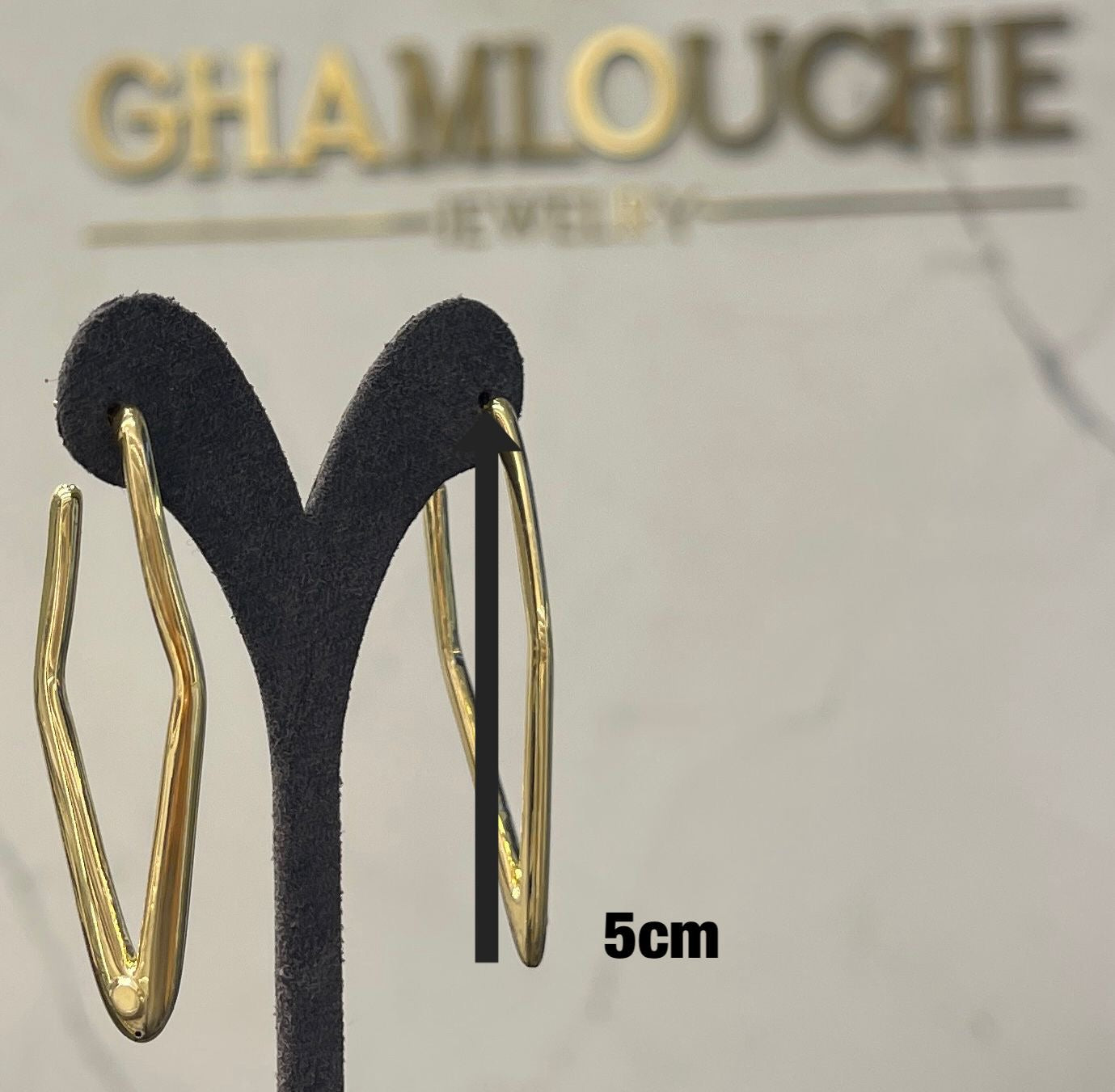 18K Gold V-Shaped Hoop Earrings